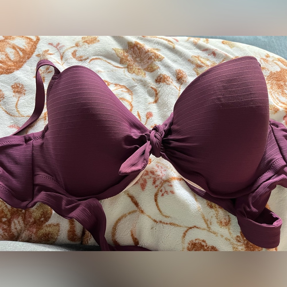 Burgundy shade and shore bikini top